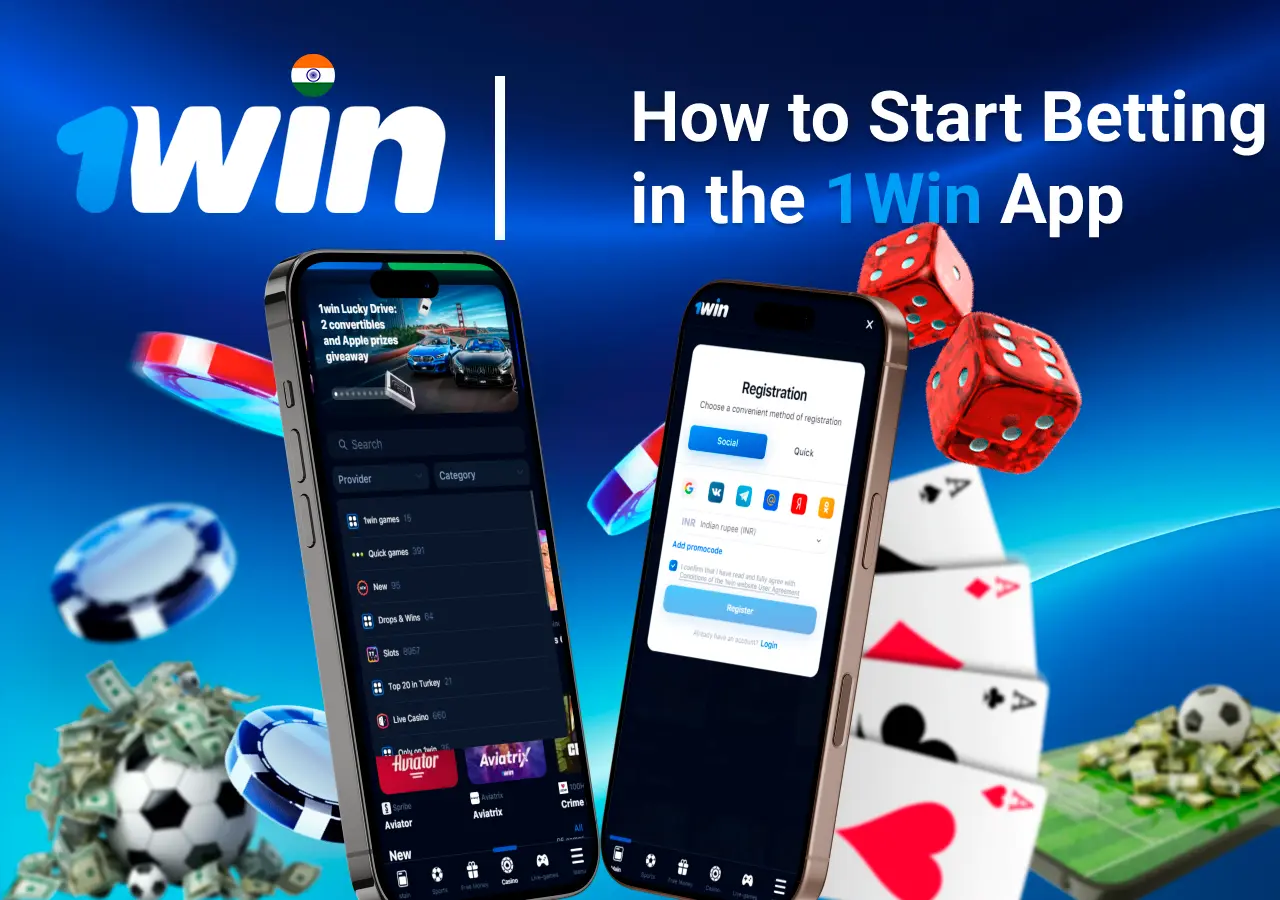Step-by-step guide to starting betting on the мapp, with registration and game selection shown on mobile screens